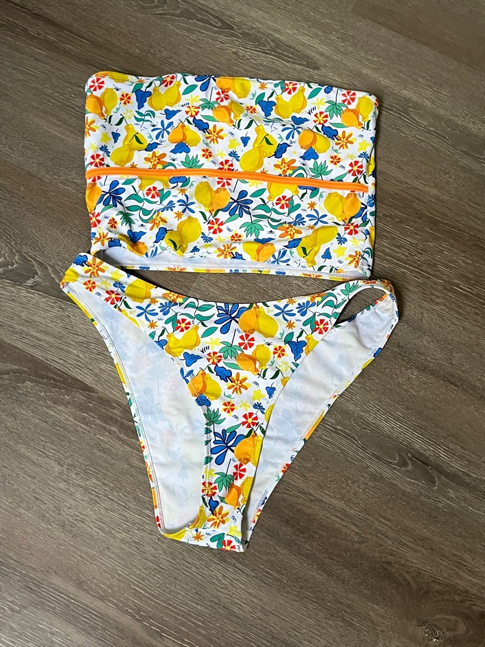 Muse Lemon & Blue Floral Print Bikini Set